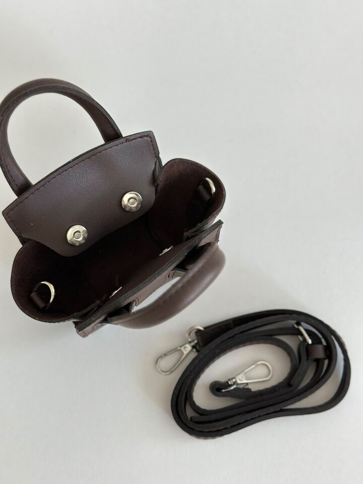 Tiny Tote – Mini El ve Omuz Çantası Acı Kahve