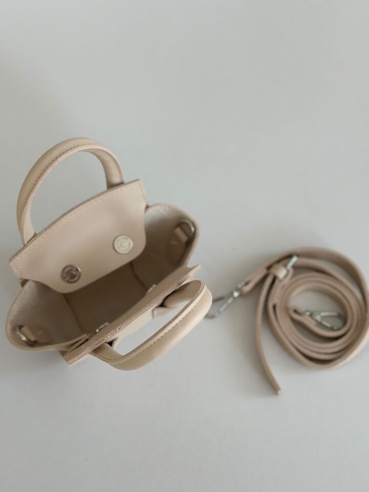 Tiny Tote – Mini El ve Omuz Çantası Krem