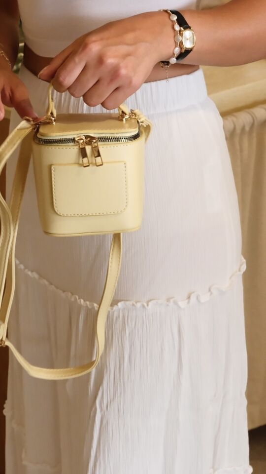 Jenner Mini Kutu El ve Omuz Çantası Sarı