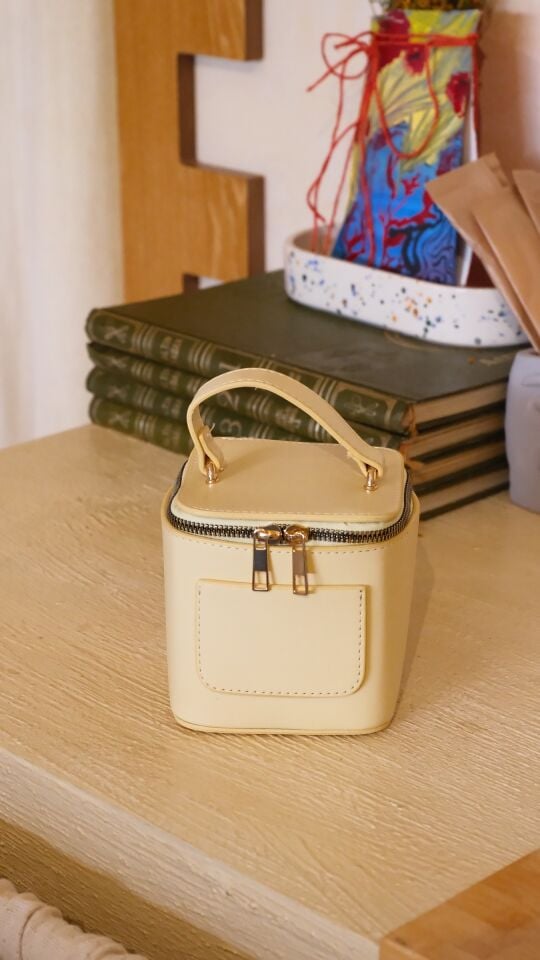 Jenner Mini Kutu El ve Omuz Çantası Sarı