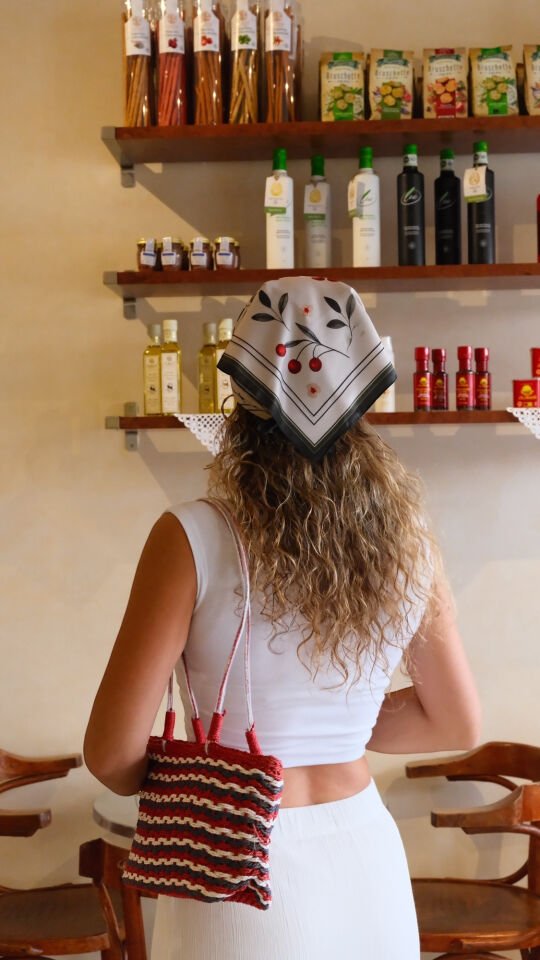 Cossy Kırmızı Çizgili Hasır Çanta(Özel Seri)