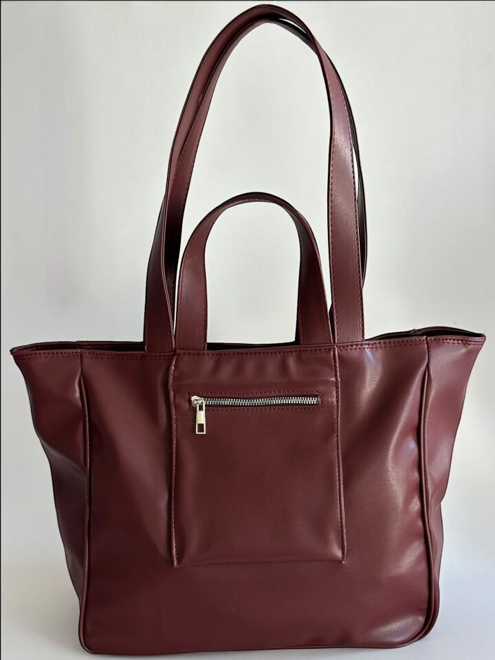 Mona Çift Saplı El ve Omuz Çantası Bordo