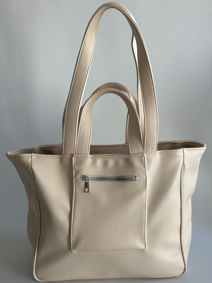 Mona Çift Saplı El ve Omuz Çantası Bej