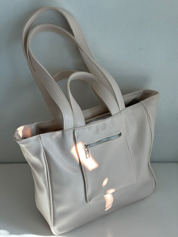 Mona Çift Saplı El ve Omuz Çantası Bej