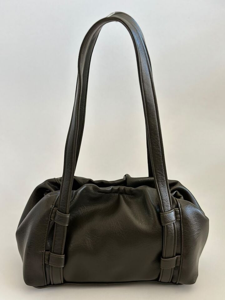 Gia Büzgü Detay Yumuşak Omuz Çantası Haki