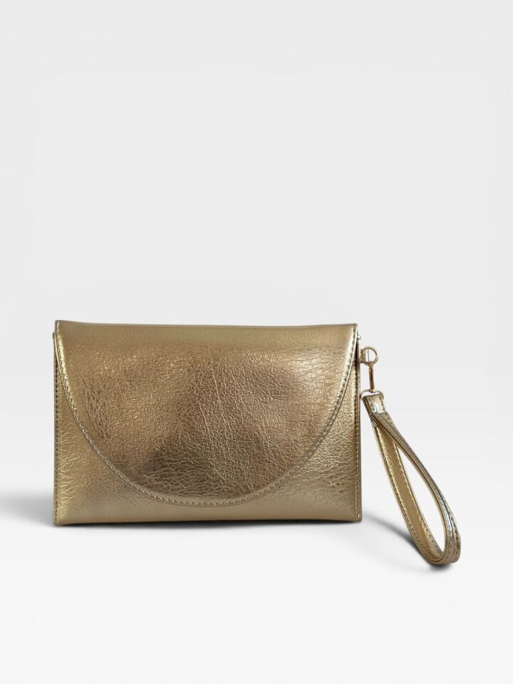 Luna Clutch El Çantası Bileklik Askılı Portföy Çanta Gold