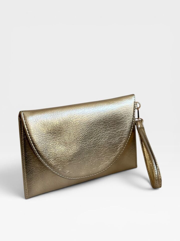 Luna Clutch El Çantası Bileklik Askılı Portföy Çanta Gold