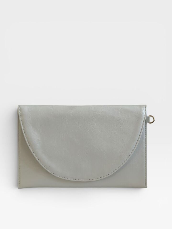 Luna Clutch El Çantası Bileklik Askılı Portföy Çanta Beyaz