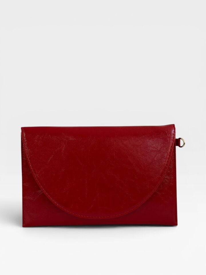 Luna Clutch El Çantası Bileklik Askılı Portföy Çanta Kırmızı