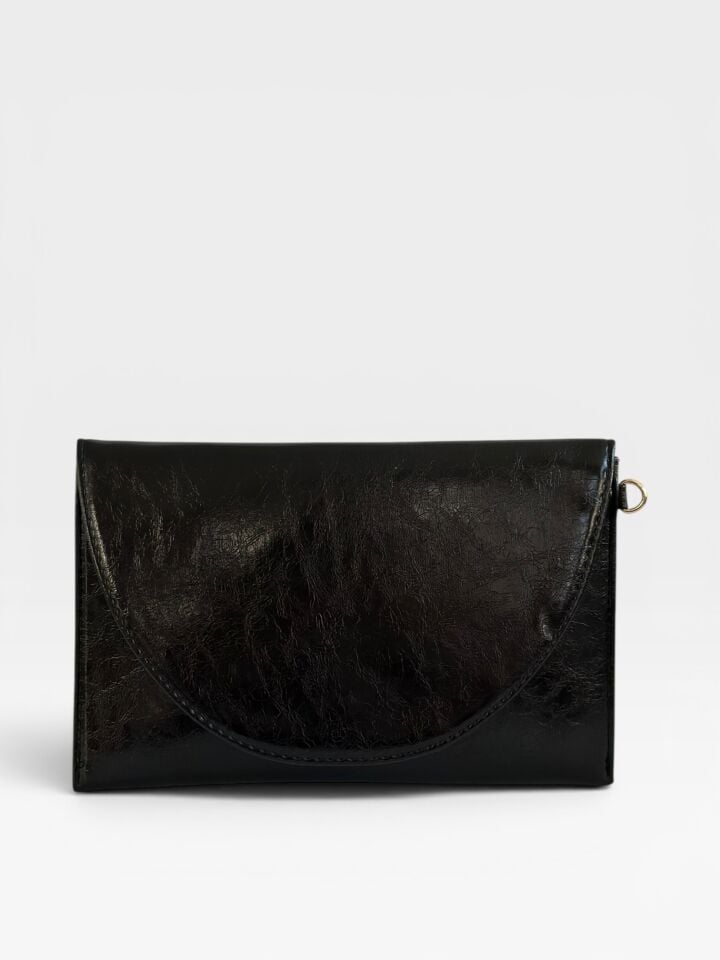Luna Clutch El Çantası Bileklik Askılı Portföy Çanta Siyah