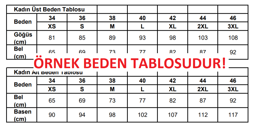 Beden Tablosu